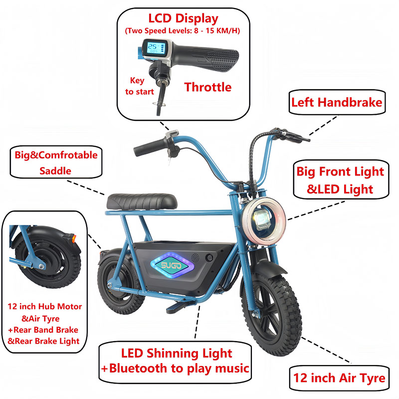 Vélo tout-terrain électrique pour enfants (24 V 180 W) SGMT01